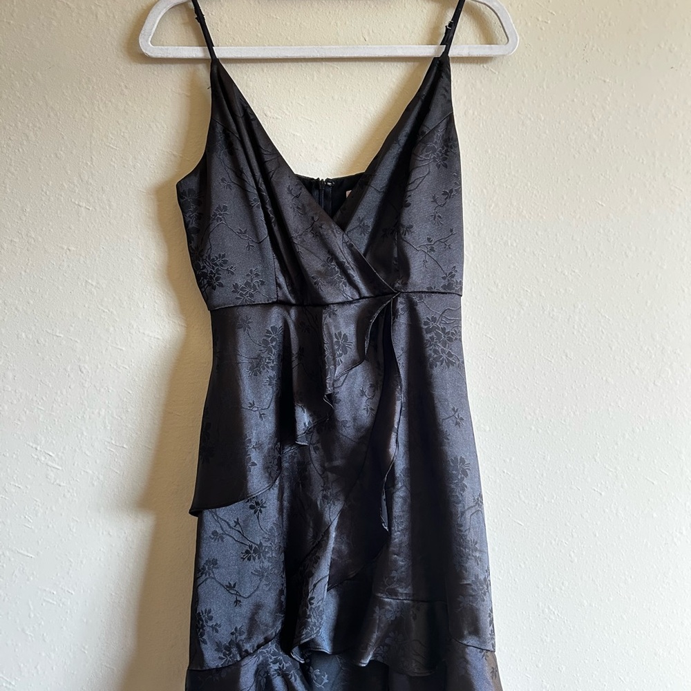 Altar'd State Black Floral Wrap Dress